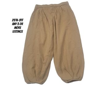 Wide Leg Balloon Sweater Jogger XXL Pockets Pleated Tapered Ankle Crop Loose